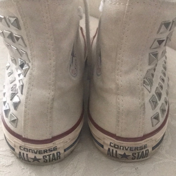 Converse silver stud high tops women’s size 7.5 - Picture 4 of 7